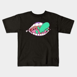 Dope taste of the mouth cartoon illustration Kids T-Shirt